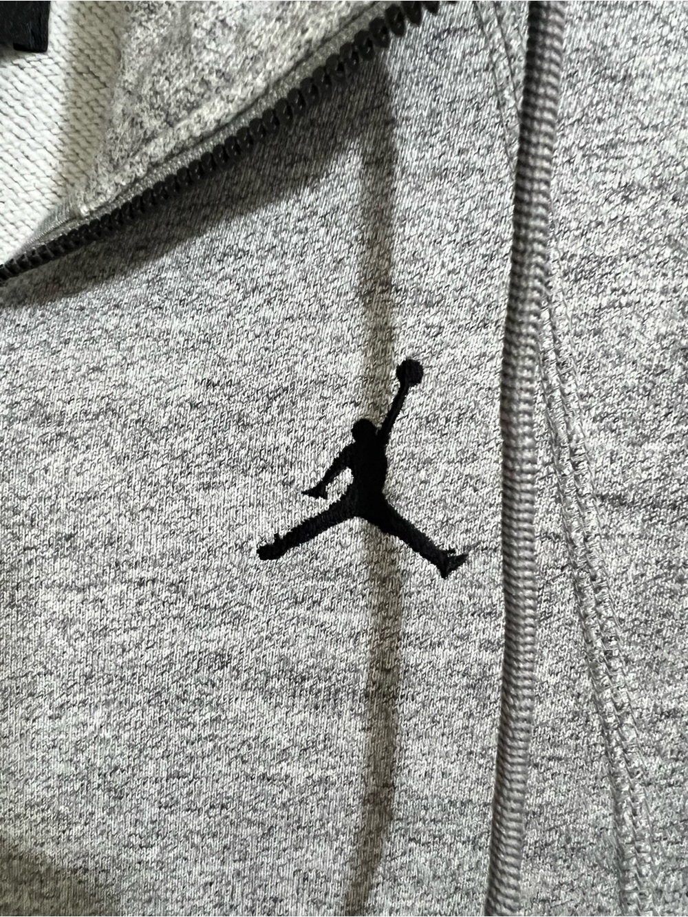 Jordan Heather Gray Zip Hoodie with Black Jumpman